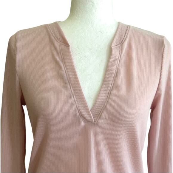 Gibsonlook Top Shirt Mauve Waffle Weave V-Neck Long Sleeve Casual Top Small NEW - Picture 4 of 12